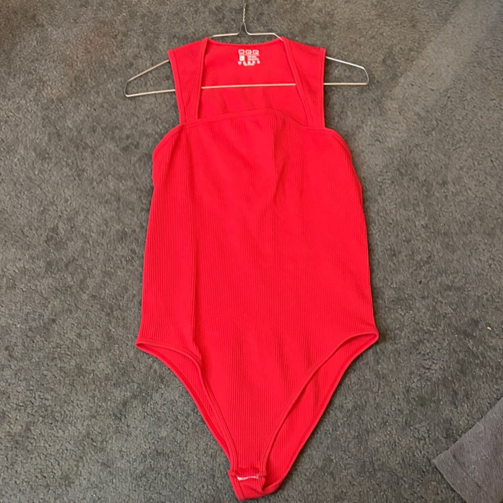 OQQ Vibrant Red Women's Bodysuit